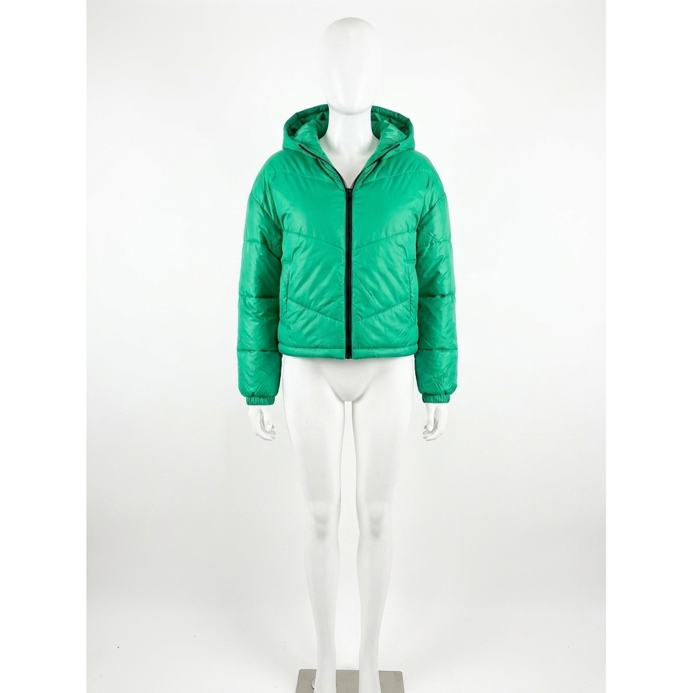 NEW SALTWATER LUXE marsily puffer cropped jacket in electric green